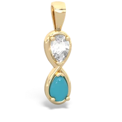 White Topaz Infinity 14K Yellow Gold pendant P5050