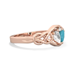 White Topaz Celtic Love Knot 14K Rose Gold ring R5420