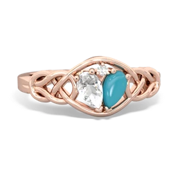 White Topaz Celtic Love Knot 14K Rose Gold ring R5420