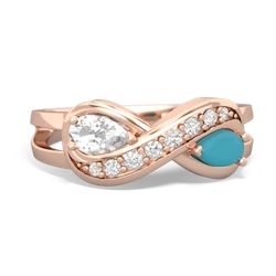 White Topaz Diamond Infinity 14K Rose Gold ring R5390