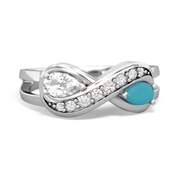 White Topaz Diamond Infinity 14K White Gold ring R5390