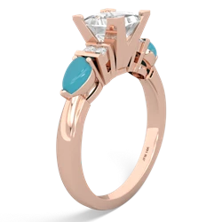 White Topaz 6Mm Princess Eternal Embrace Engagement 14K Rose Gold ring C2002