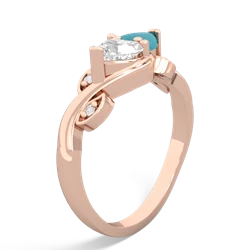 White Topaz Floral Elegance 14K Rose Gold ring R5790