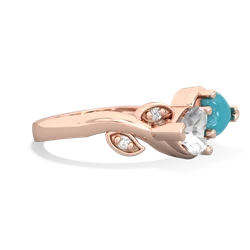 White Topaz Floral Elegance 14K Rose Gold ring R5790