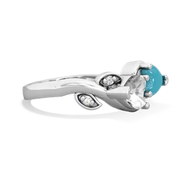 White Topaz Floral Elegance 14K White Gold ring R5790