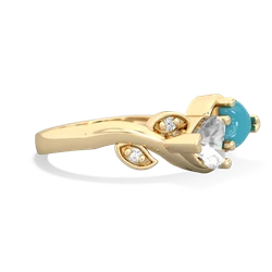 White Topaz Floral Elegance 14K Yellow Gold ring R5790