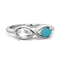 White Topaz Infinity 14K White Gold ring R5050