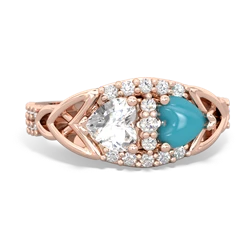 White Topaz Sparkling Celtic Knot 14K Rose Gold ring R2645