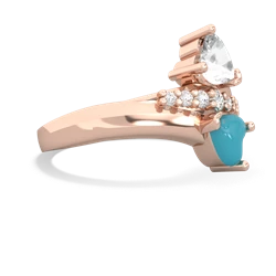 White Topaz Heart To Heart 14K Rose Gold ring R2064