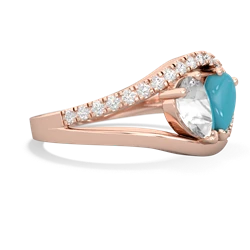 White Topaz Nestled Heart Keepsake 14K Rose Gold ring R5650