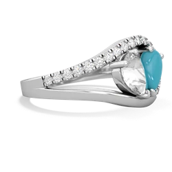 White Topaz Nestled Heart Keepsake 14K White Gold ring R5650