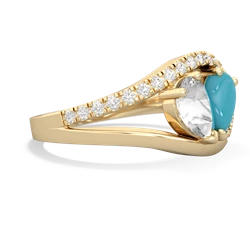 White Topaz Nestled Heart Keepsake 14K Yellow Gold ring R5650