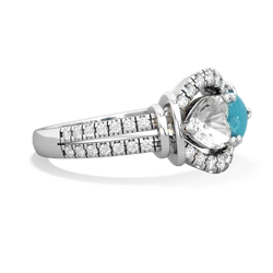 White Topaz Art-Deco Keepsake 14K White Gold ring R5630