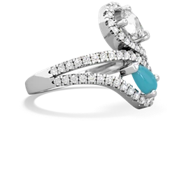 White Topaz Diamond Dazzler 14K White Gold ring R3000