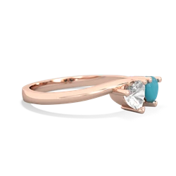 White Topaz Sweethearts 14K Rose Gold ring R5260