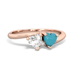 White Topaz Sweethearts 14K Rose Gold ring R5260