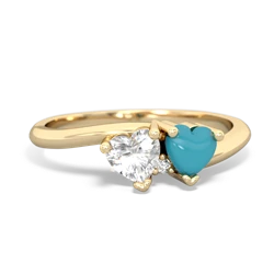 White Topaz Sweethearts 14K Yellow Gold ring R5260