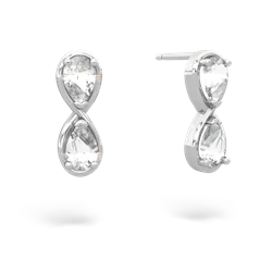 White Topaz Infinity 14K White Gold earrings E5050