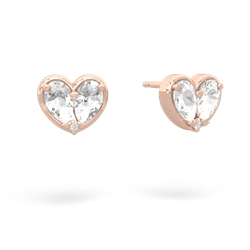 White Topaz 'Our Heart' 14K Rose Gold earrings E5072