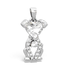 White Topaz Puppy Love 14K White Gold pendant P5800