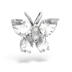 White Topaz Butterfly 14K White Gold pendant P2215