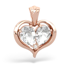 White Topaz Two Become One 14K Rose Gold pendant P5330