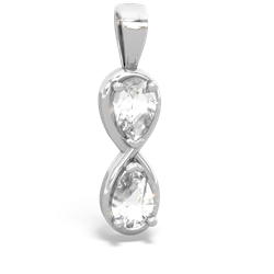 White Topaz Infinity 14K White Gold pendant P5050