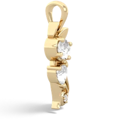 White Topaz Kitten 14K Yellow Gold pendant P5780