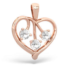 Lab Pink Sapphire Glowing Heart 14K Rose Gold pendant P2233