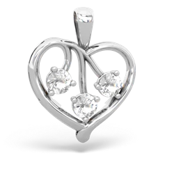 Onyx Glowing Heart 14K White Gold pendant P2233