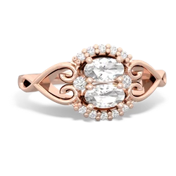 White Topaz Love Nest 14K Rose Gold ring R5860