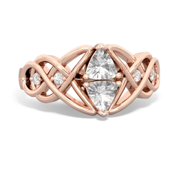 White Topaz Keepsake Celtic Knot 14K Rose Gold ring R5300