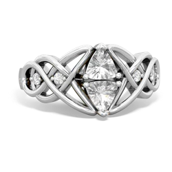 White Topaz Keepsake Celtic Knot 14K White Gold ring R5300