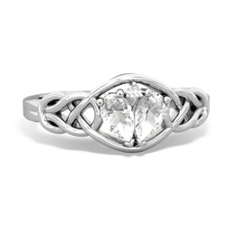 White Topaz Celtic Love Knot 14K White Gold ring R5420