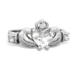 Aquamarine Claddagh Keepsake 14K White Gold ring R5245