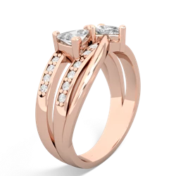 White Topaz Bowtie 14K Rose Gold ring R2360