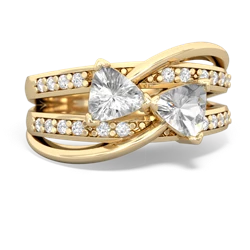 White Topaz Bowtie 14K Yellow Gold ring R2360