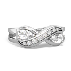 White Topaz Diamond Infinity 14K White Gold ring R5390