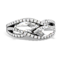 White Topaz Diamond Rivers 14K White Gold ring R3070