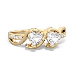 White Topaz Side By Side 14K Yellow Gold ring R3090