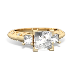 White Topaz Eternal Embrace Engagement 14K Yellow Gold ring C2001