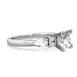 White Topaz 6Mm Princess Eternal Embrace Engagement 14K White Gold ring C2002