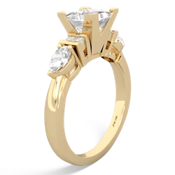 White Topaz 6Mm Princess Eternal Embrace Engagement 14K Yellow Gold ring C2002