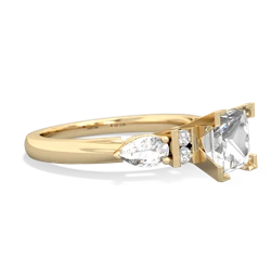 White Topaz 6Mm Princess Eternal Embrace Engagement 14K Yellow Gold ring C2002