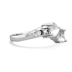 White Topaz Snuggling Hearts 14K White Gold ring R2178