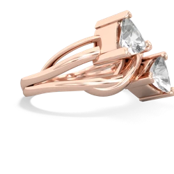 White Topaz Split Band Swirl 14K Rose Gold ring R2341