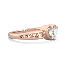 White Topaz Filligree 'One Heart' 14K Rose Gold ring R5070