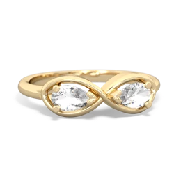 White Topaz Infinity 14K Yellow Gold ring R5050