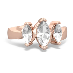 Lab Pink Sapphire Three Peeks 14K Rose Gold ring R2433