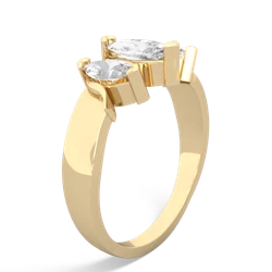 White Topaz Three Peeks 14K Yellow Gold ring R2433